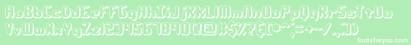 QlumpyShadowBrk-Schriftart – Weiße Schriften auf grünem Hintergrund