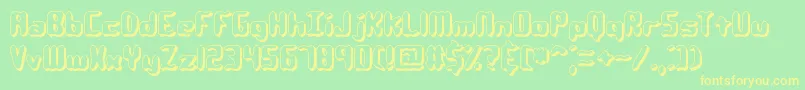 Fonte QlumpyShadowBrk – fontes amarelas em um fundo verde