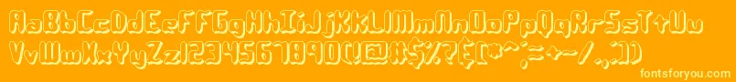 QlumpyShadowBrk Font – Yellow Fonts on Orange Background