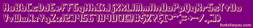 QlumpyShadowBrk Font – Yellow Fonts on Purple Background