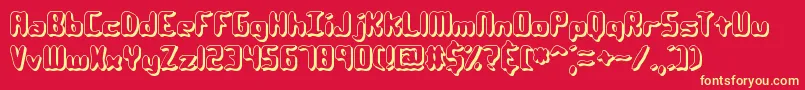 QlumpyShadowBrk Font – Yellow Fonts on Red Background