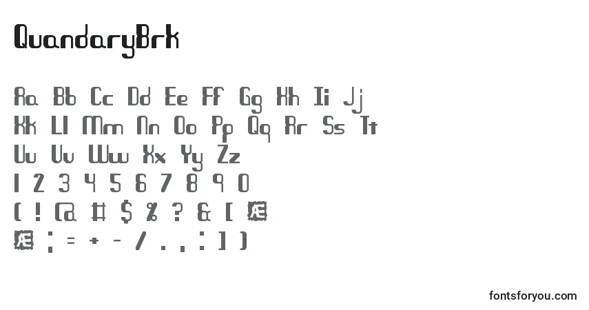 Fuente QuandaryBrk - alfabeto, números, caracteres especiales