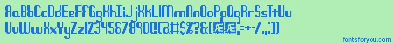 QuandaryBrk-fontti – siniset fontit vihreällä taustalla