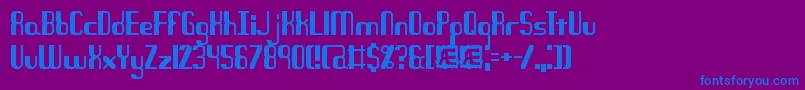 フォントQuandaryBrk – 紫色の背景に青い文字