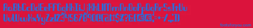 QuandaryBrk Font – Blue Fonts on Red Background