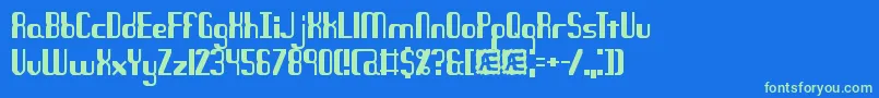 QuandaryBrk Font – Green Fonts on Blue Background