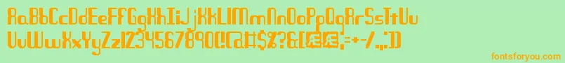 QuandaryBrk-Schriftart – Orangefarbene Schriften auf grünem Hintergrund