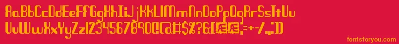 フォントQuandaryBrk – 赤い背景にオレンジの文字