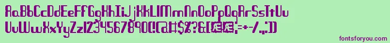 QuandaryBrk-Schriftart – Violette Schriften auf grünem Hintergrund