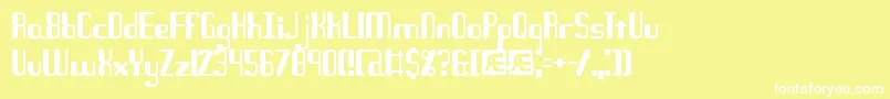 QuandaryBrk Font – White Fonts on Yellow Background