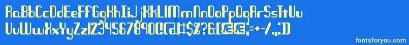 QuandaryBrk Font – Yellow Fonts on Blue Background