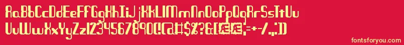 QuandaryBrk-Schriftart – Gelbe Schriften auf rotem Hintergrund