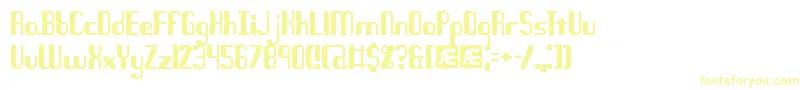 QuandaryBrk-Schriftart – Gelbe Schriften auf weißem Hintergrund