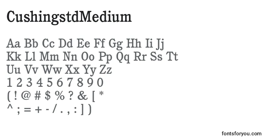 A fonte CushingstdMedium – alfabeto, números, caracteres especiais