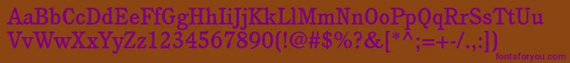 CushingstdMedium Font – Purple Fonts on Brown Background