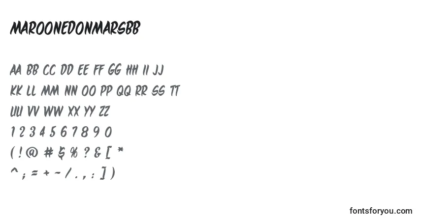 Maroonedonmarsbb Font – alphabet, numbers, special characters