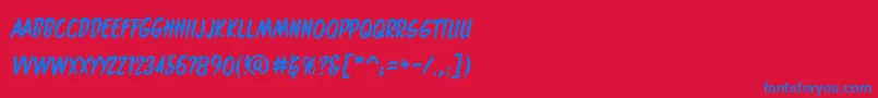 Maroonedonmarsbb Font – Blue Fonts on Red Background