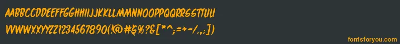 フォントMaroonedonmarsbb – 黒い背景にオレンジの文字