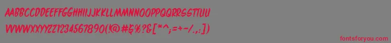 Maroonedonmarsbb Font – Red Fonts on Gray Background
