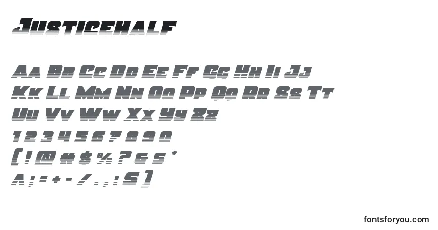 Justicehalf Font – alphabet, numbers, special characters