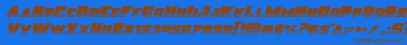 Justicehalf Font – Brown Fonts on Blue Background