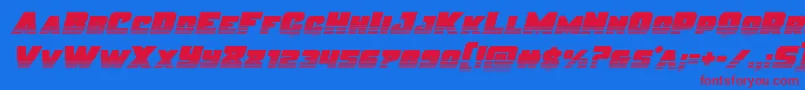 Justicehalf Font – Red Fonts on Blue Background