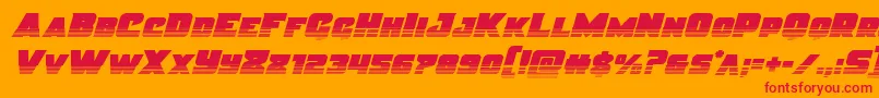 フォントJusticehalf – オレンジの背景に赤い文字