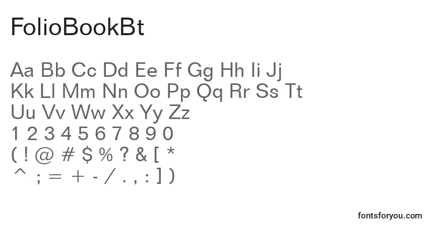 Шрифт FolioBookBt – алфавит, цифры, специальные символы