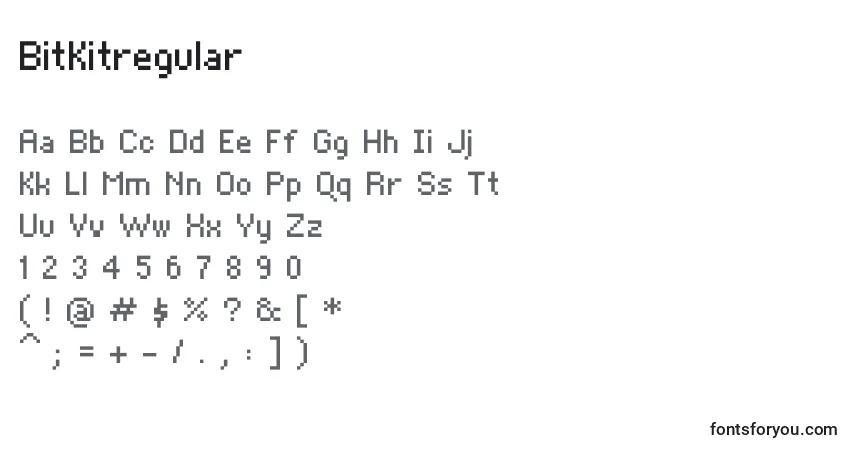 Czcionka BitKitregular – alfabet, cyfry, specjalne znaki