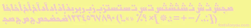 BasraarabicttBolditalic-fontti – vaaleanpunaiset fontit keltaisella taustalla