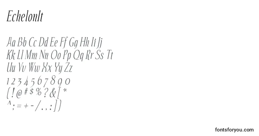 EchelonIt-fontti – aakkoset, numerot, erikoismerkit