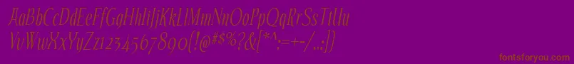 Fonte EchelonIt – fontes marrons em um fundo roxo
