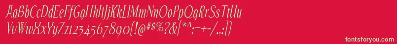フォントEchelonIt – 赤い背景に緑の文字