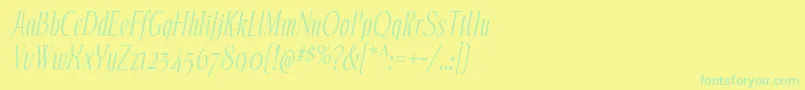 フォントEchelonIt – 黄色い背景に緑の文字