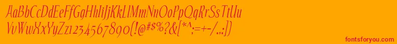 フォントEchelonIt – オレンジの背景に赤い文字