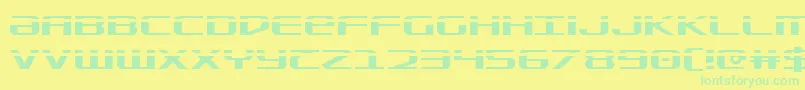 Sdf Laser-Schriftart – Grüne Schriften auf gelbem Hintergrund