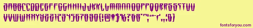 Swordtoothexpand Font – Purple Fonts on Yellow Background