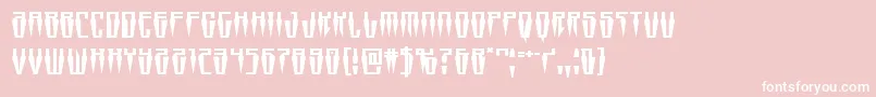 Swordtoothexpand-Schriftart – Weiße Schriften auf rosa Hintergrund