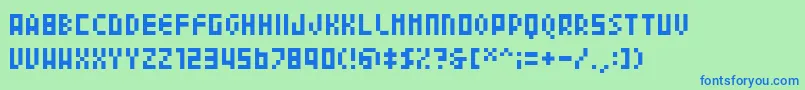 フォント04b24 – 青い文字は緑の背景です。