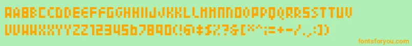 04b24 Font – Orange Fonts on Green Background