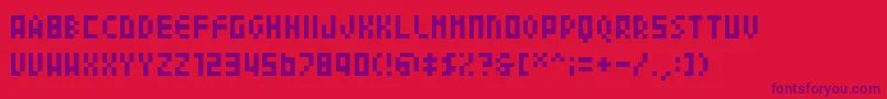 04b24 Font – Purple Fonts on Red Background