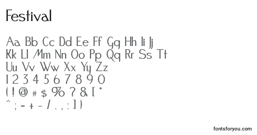 Festival Font – alphabet, numbers, special characters