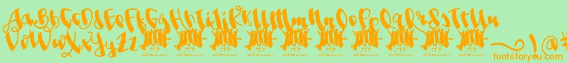 JolgoriaInTownFfp Font – Orange Fonts on Green Background