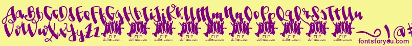 JolgoriaInTownFfp Font – Purple Fonts on Yellow Background