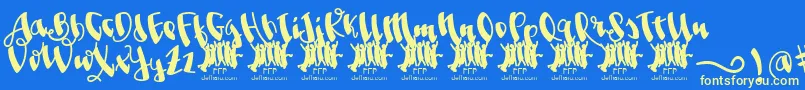 JolgoriaInTownFfp Font – Yellow Fonts on Blue Background