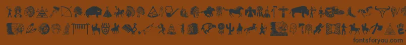 NativeAmericanIndians-Schriftart – Schwarze Schriften auf braunem Hintergrund