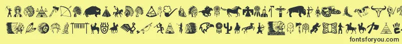 Fonte NativeAmericanIndians – fontes pretas em um fundo amarelo