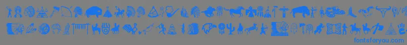 Weitere Informationen zur NativeAmericanIndians-Schriftart NativeAmericanIndians-Schriftart – Blaue Schriften auf grauem Hintergrund