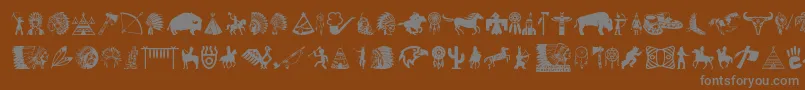 NativeAmericanIndians Font – Gray Fonts on Brown Background