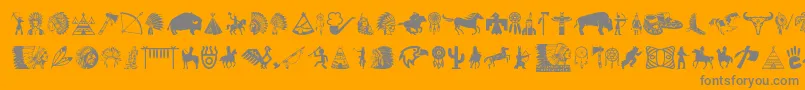 NativeAmericanIndians-Schriftart – Graue Schriften auf orangefarbenem Hintergrund